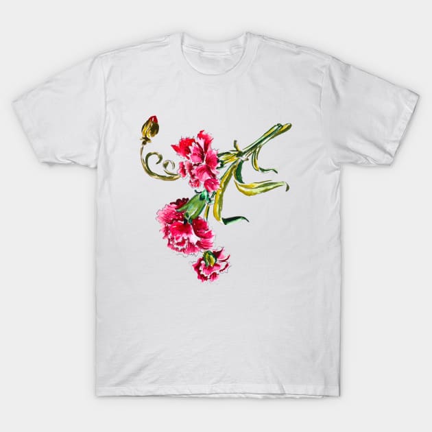 carnations flowers T-Shirt by lisenok